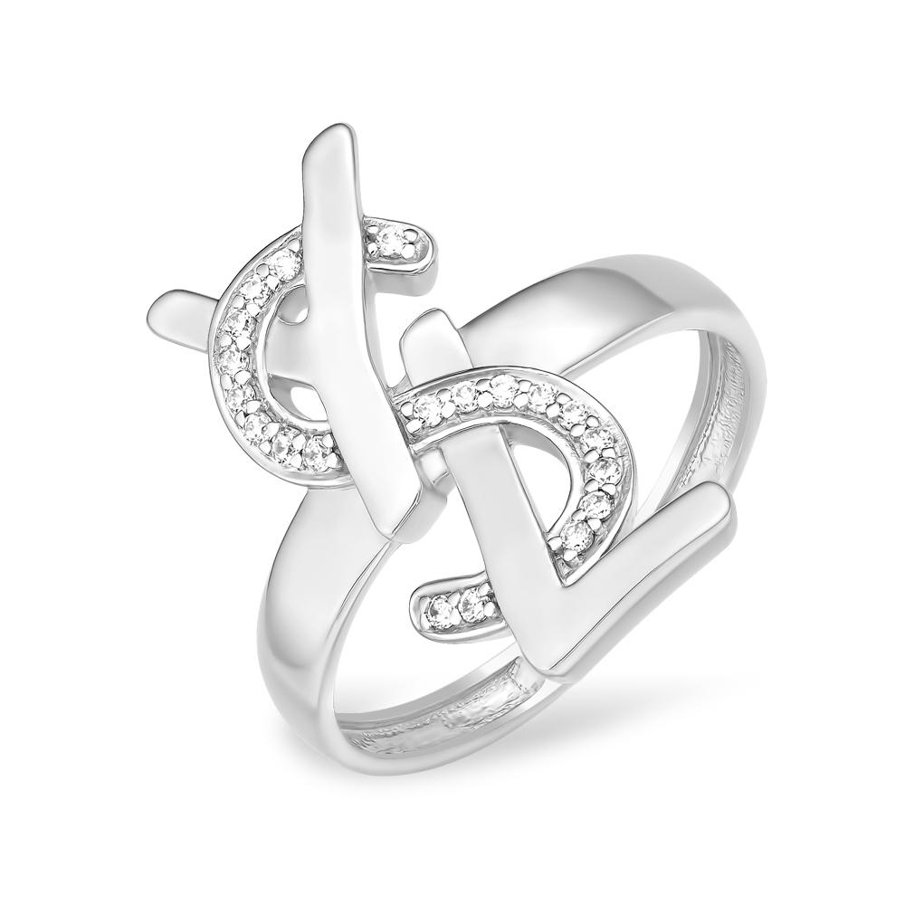 Кольцо декоративное 7 Карат, белое серебро 925 проба, вставка фианит (7 Карат, Беларусь)