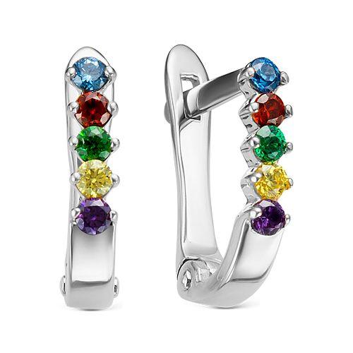 Серьги детские Иллада,  серебро 925 проба, вставка фианит (Иллада, Россия)