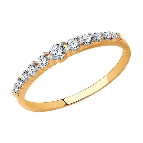 Кольцо декоративное Sokolov и Diamant, красное золото 585 проба, вставка фианит (Sokolov и Diamant, Россия)