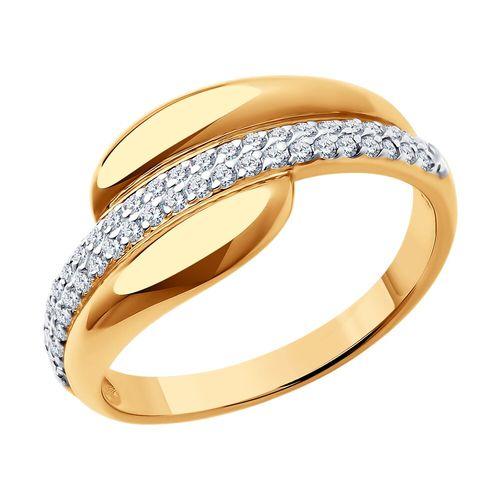 Кольцо декоративное Sokolov и Diamant, красное золото 585 проба, вставка фианит (Sokolov и Diamant, Россия)