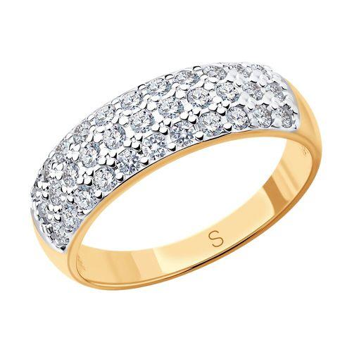 Кольцо декоративное Sokolov и Diamant, красное золото 585 проба, вставка фианит (Sokolov и Diamant, Россия)