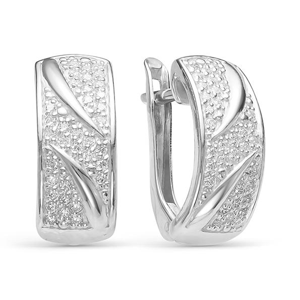 Серьги с английским замком Zlato,  серебро 925 проба, вставка фианит (Zlato, Россия)