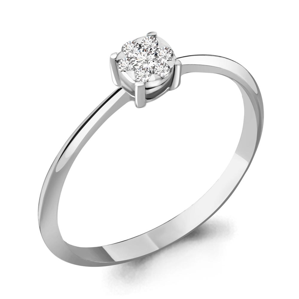 Кольцо помолвочное Aquamarine, белое золото 585 проба, вставка бриллиант (Aquamarine, Россия)