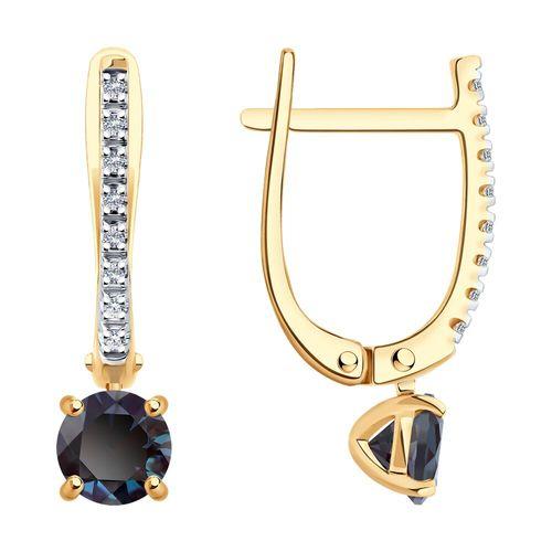 Серьги длинные Sokolov и Diamant, красное золото 585 проба, вставка бриллиант (Sokolov и Diamant, Россия)