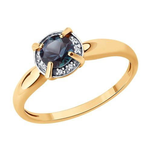 Кольцо декоративное Sokolov и Diamant, красное золото 585 проба, вставка бриллиант