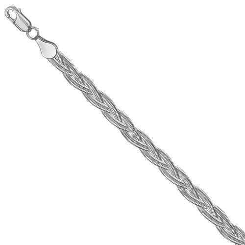 Браслет классический Красцветмет, плетение "Коса",  серебро 925 проба (Красцветмет, Россия)