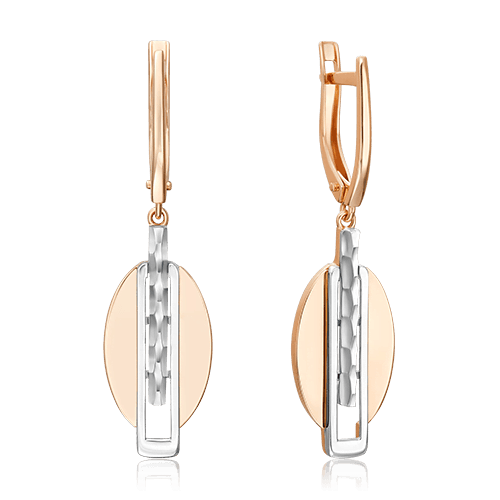 Серьги длинные Platina Jewellery, красное золото 585 проба