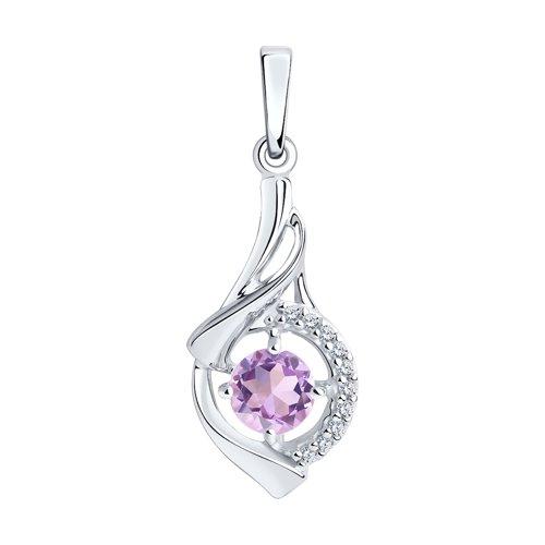 Подвеска декоративная Diamant,  серебро 925 проба, вставка аметист (Diamant, Россия)