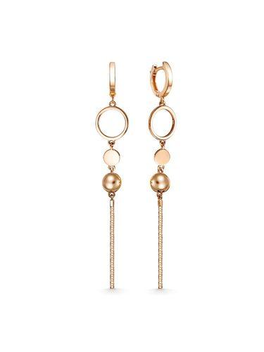 Серьги длинные Berger, красное золото 585 проба