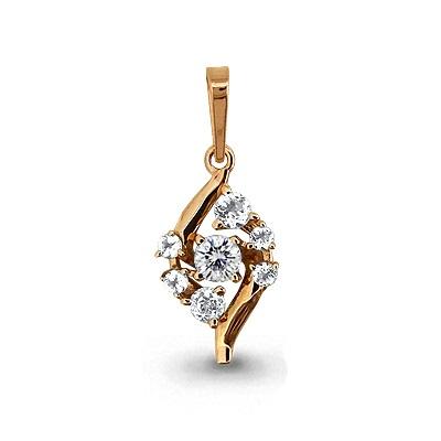 Подвеска декоративная Aquamarine, красное золото 585 проба, вставка фианит (Aquamarine, Россия)