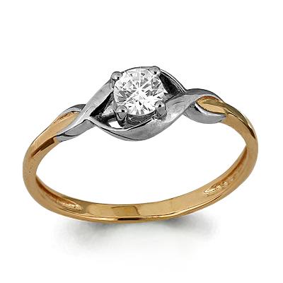 Кольцо декоративное Aquamarine,  золото 585 проба, вставка фианит (Aquamarine, Россия)