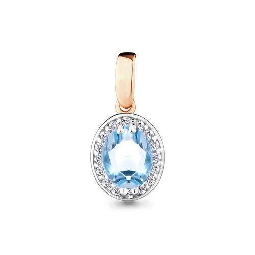 Подвеска декоративная Aquamarine, красное золото 585 проба, вставка фианит