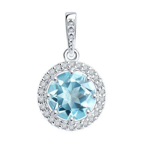Подвеска декоративная Sokolov и Diamant,  серебро 925 проба, вставка топаз (Sokolov и Diamant, Россия)