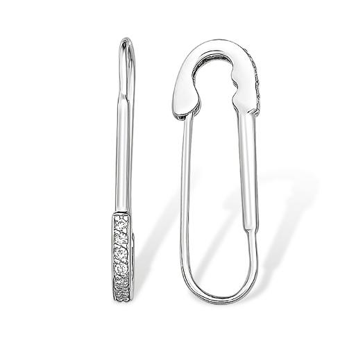 Серьги длинные Efremov,  серебро 925 проба, вставка фианит (Efremov, Россия)