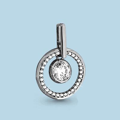 Подвеска декоративная Aquamarine,  серебро 925 проба, вставка фианит (Aquamarine, Россия)