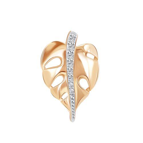 Подвеска декоративная ZOLOTYE UZORY, красное золото 585 проба, вставка цирконий (ZOLOTYE UZORY, Россия)