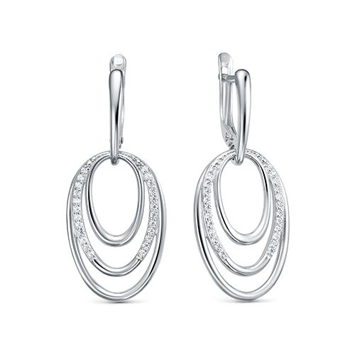 Серьги длинные Zlato,  серебро 925 проба, вставка фианит (Zlato, Россия)