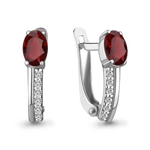 Серьги с английским замком Aquamarine,  серебро 925 проба, вставка фианит