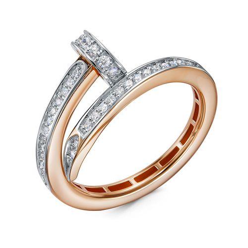 Кольцо декоративное 7 Карат, красное золото 585 проба, вставка фианит (7 Карат, Беларусь)