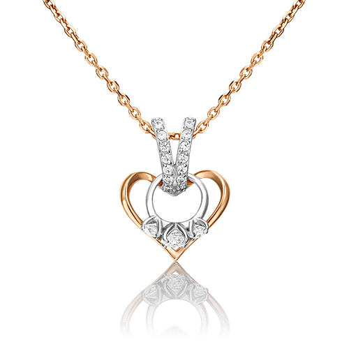 Подвеска декоративная Platina Jewellery, красное золото 585 проба, вставка фианит