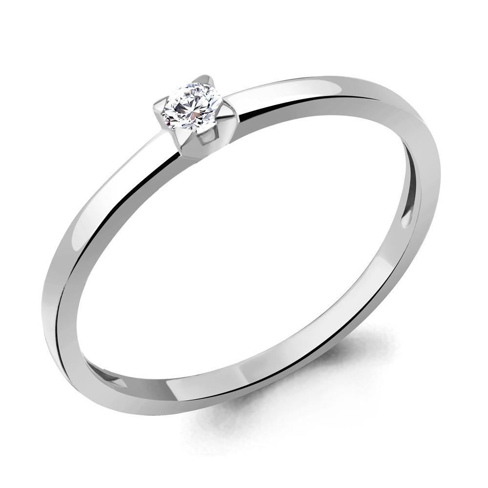 Кольцо помолвочное Aquamarine, белое золото 585 проба, вставка бриллиант (Aquamarine, Россия)