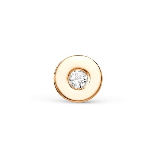 Подвеска шарм LUCKY DIAMOND, красное золото 585 проба, вставка бриллиант (LUCKY DIAMOND, Россия)