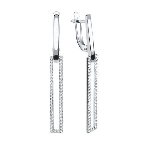Серьги длинные TALANT,  серебро 925 проба, вставка фианит