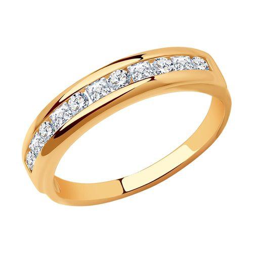 Кольцо декоративное Diamant, красное золото 585 проба, вставка фианит (Diamant, Россия)