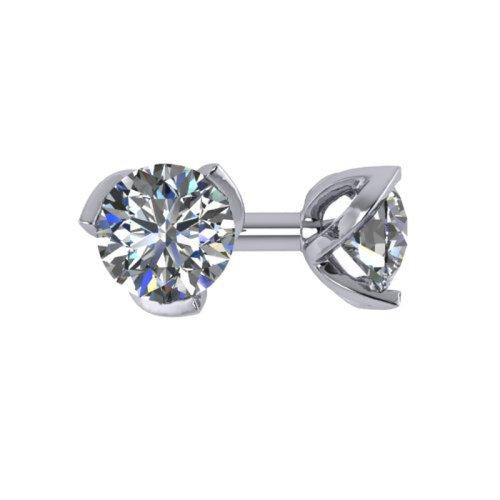 Серьги пусеты,  серебро 925 проба, вставка фианит (Россия)