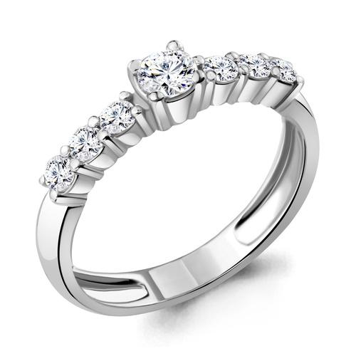 Кольцо помолвочное Aquamarine,  серебро 925 проба, вставка фианит