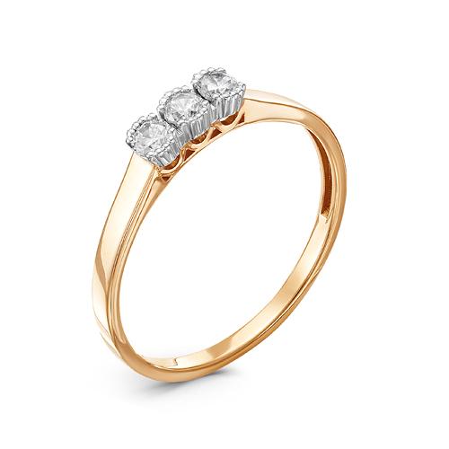 Кольцо помолвочное Diamond Union, красное золото 585 проба, вставка бриллиант (Diamond Union, Россия)