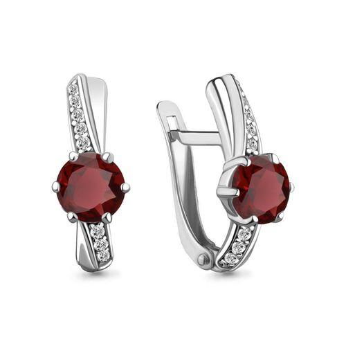 Серьги с английским замком Aquamarine,  серебро 925 проба, вставка фианит