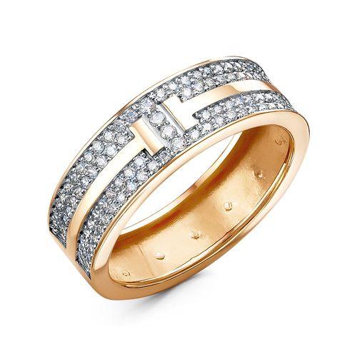 Кольцо декоративное Иллада, красное золото 585 проба, вставка фианит (Иллада, Россия)