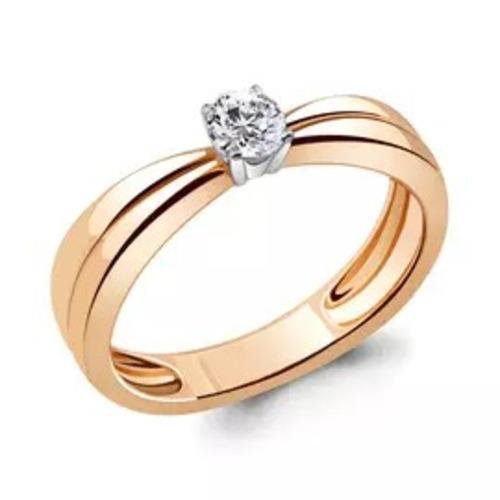 Кольцо помолвочное Aquamarine, красное золото 585 проба, вставка бриллиант (Aquamarine, Россия)