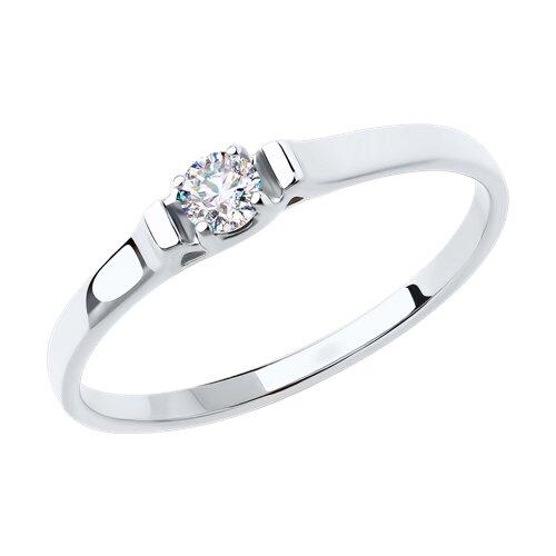 Кольцо помолвочное Diamant, белое золото 585 проба, вставка фианит (Diamant, Россия)