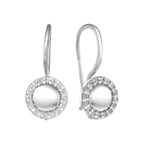 Серьги детские BIRYUZA,  серебро 925 проба, вставка цирконий