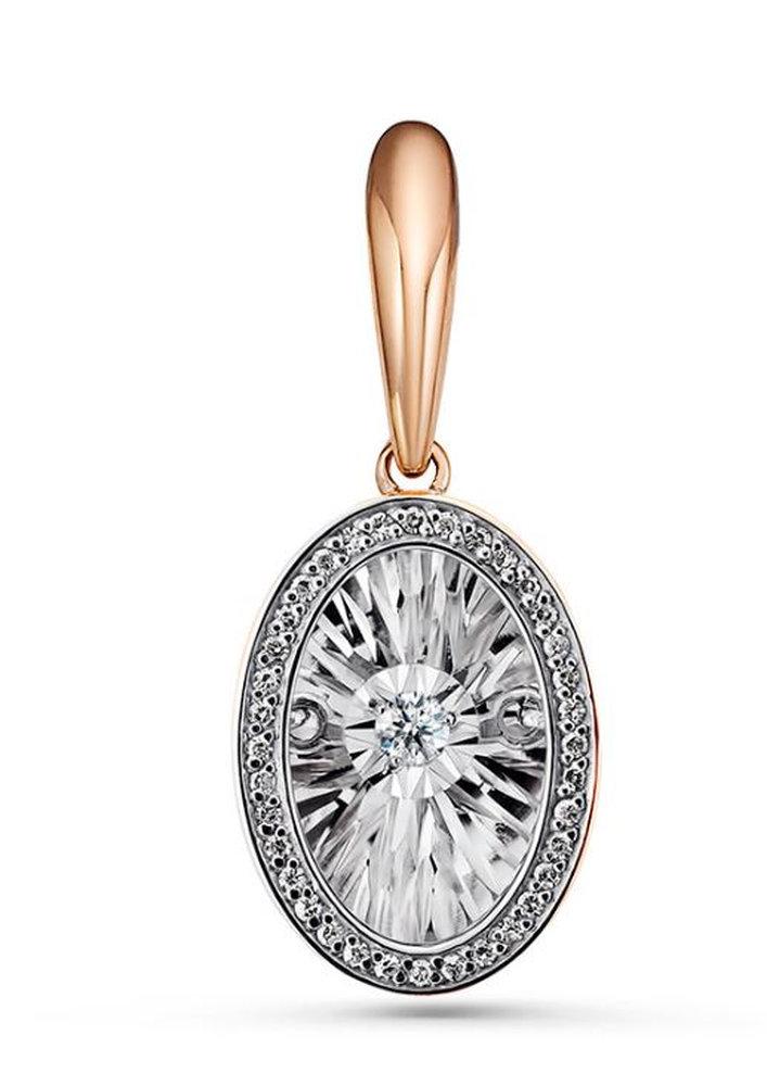 Подвеска декоративная, красное золото 585 проба, вставка бриллиант (Россия)