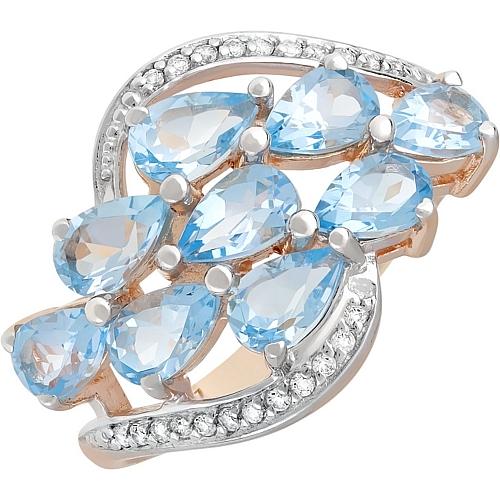 Кольцо декоративное,  золото 585 проба, вставка топаз (прочее, Россия)