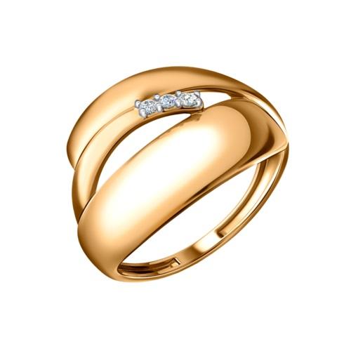 Кольцо декоративное SANIS, красное золото 585 проба, вставка фианит (SANIS, Россия)