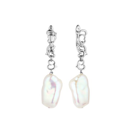 Серьги длинные Fresh Jewellery,  серебро 925 проба, вставка жемчуг (Fresh Jewellery, Россия)