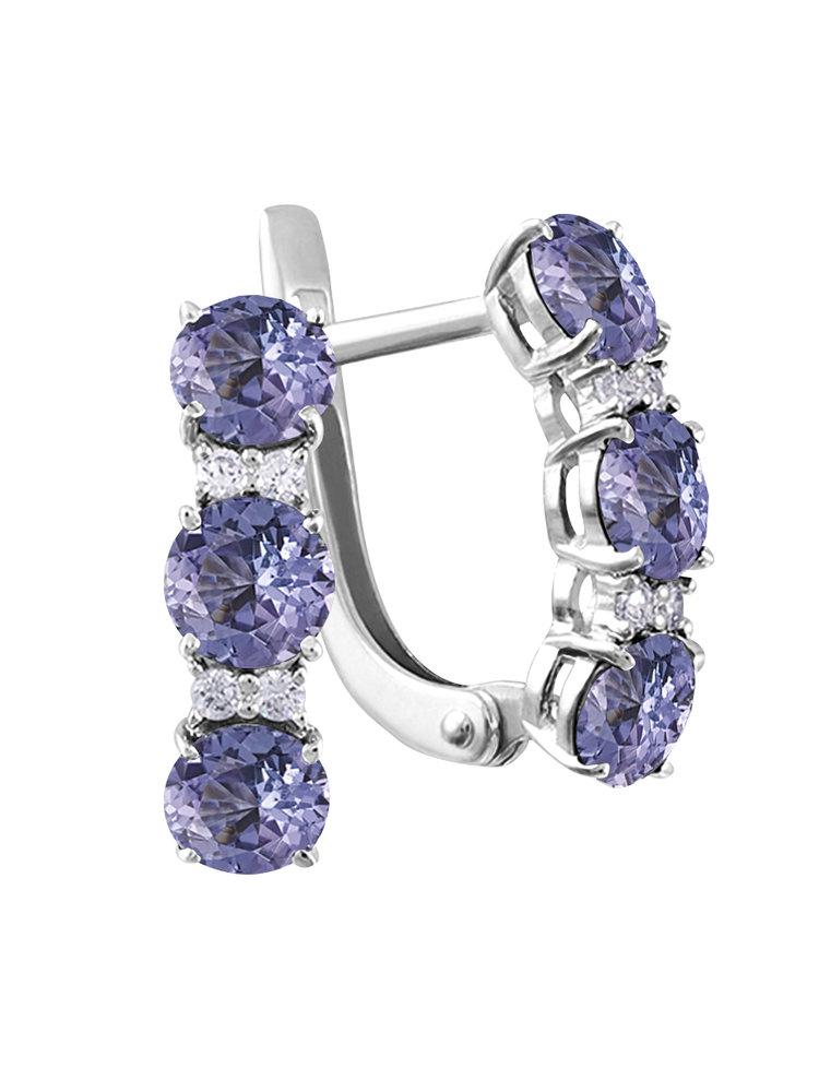 Серьги с английским замком,  серебро 925 проба (Россия)