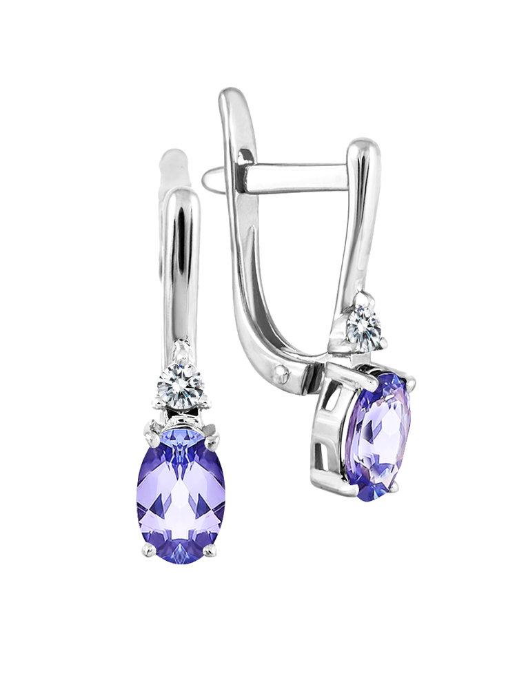 Серьги с английским замком,  серебро 925 проба (Россия)