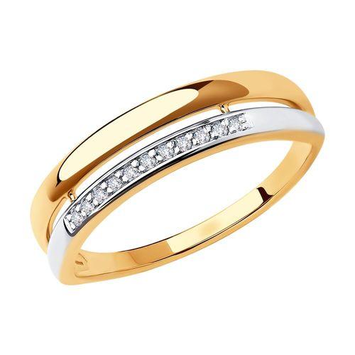 Кольцо декоративное Sokolov и Diamant, красное золото 585 проба, вставка фианит (Sokolov и Diamant, Россия)