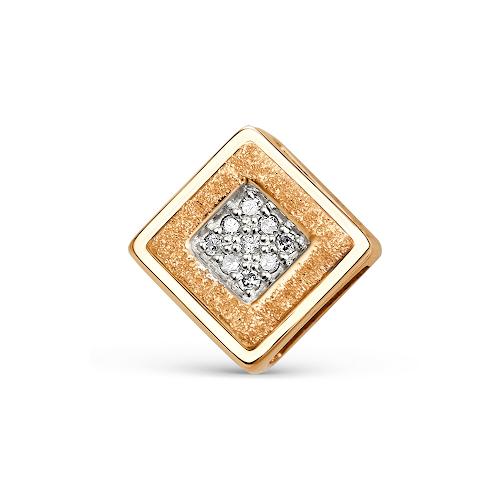 Подвеска шарм LUCKY DIAMOND, красное золото 585 проба, вставка бриллиант