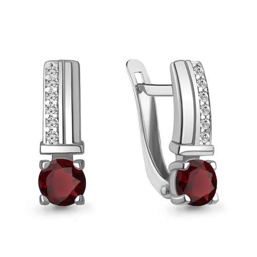 Серьги с английским замком Aquamarine,  серебро 925 проба, вставка фианит