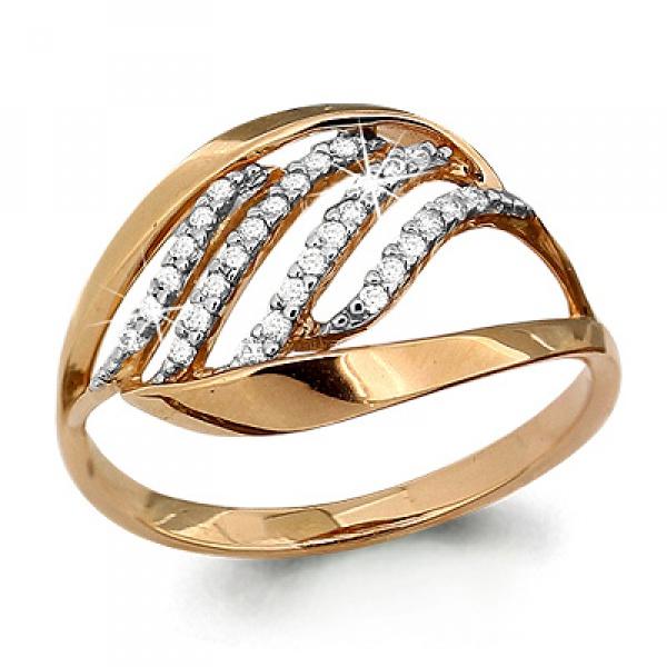 Кольцо декоративное Aquamarine,  золото 585 проба, вставка фианит (Aquamarine, Россия)