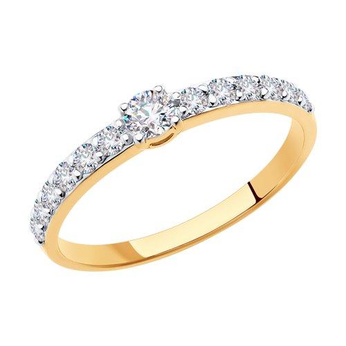 Кольцо помолвочное Sokolov и Diamant, красное золото 585 проба, вставка фианит (Sokolov и Diamant, Россия)