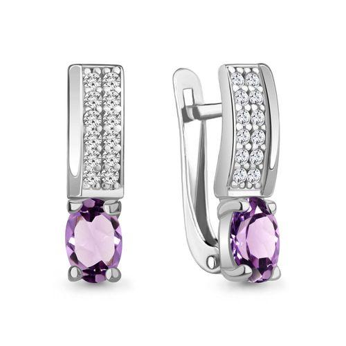 Серьги с английским замком Aquamarine,  серебро 925 проба, вставка фианит