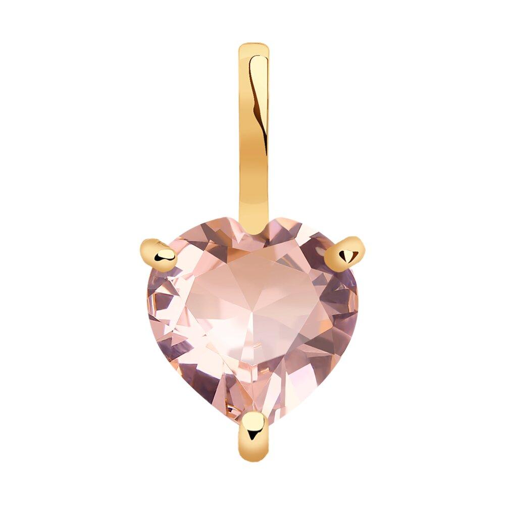 Подвеска декоративная, красное золото 585 проба, вставка ситалл (Россия)