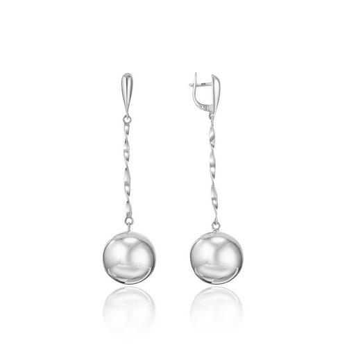 Серьги с английским замком,  серебро 925 проба (Россия)